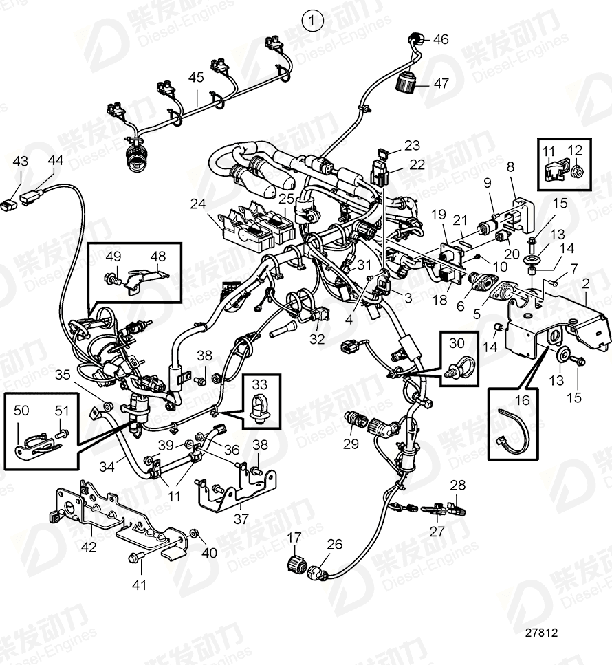 VOLVO Cable harness 22498246 Drawing